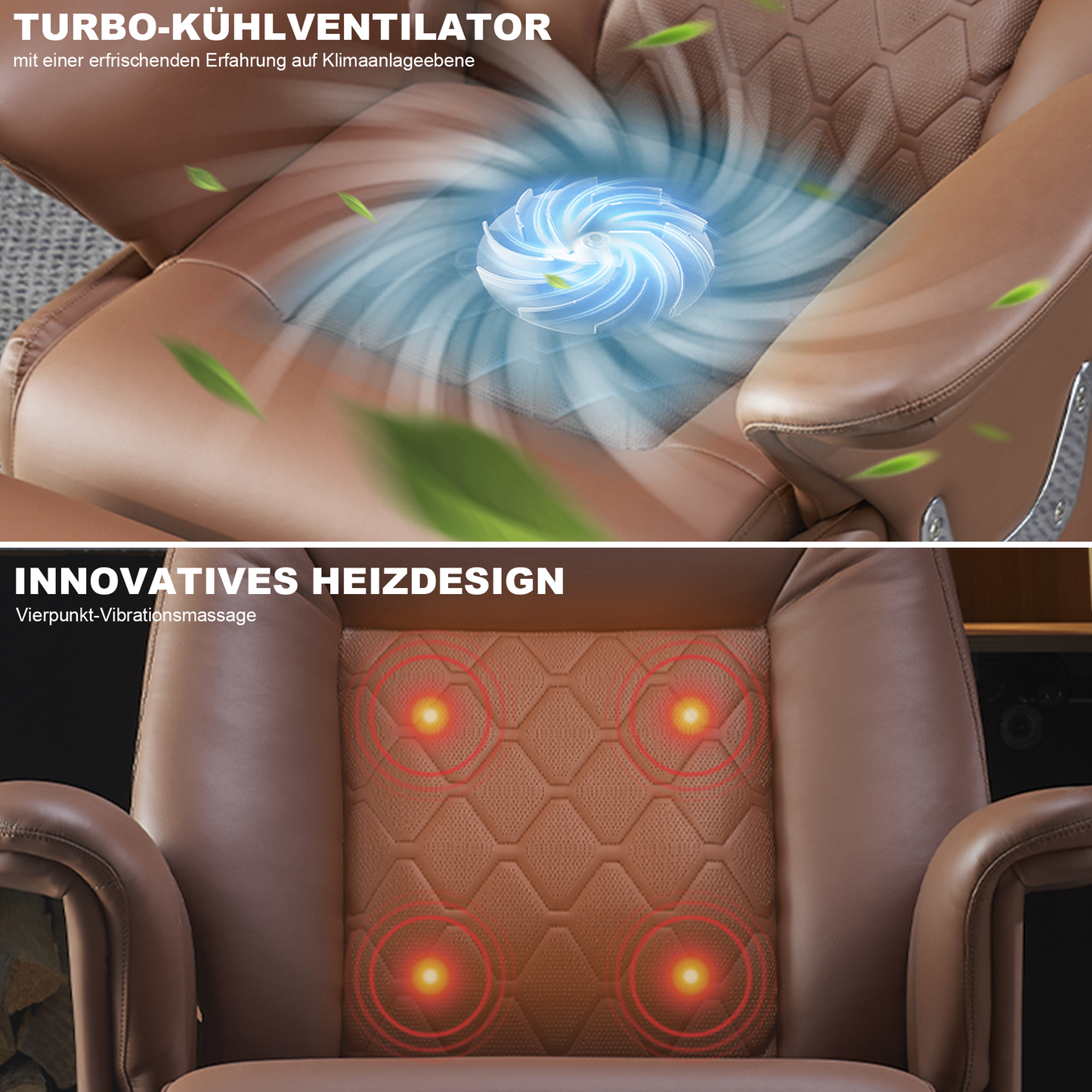 Sillón de Dirección con Masaje Luca - Silla de Oficina Ergonómica y Relax