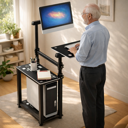 Escritorio Móvil Sit-Stand Regulable en Altura | Mesa de Trabajo Ergonómica
