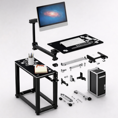 Escritorio Móvil Sit-Stand Regulable en Altura | Mesa de Trabajo Ergonómica
