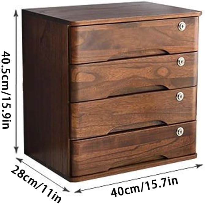 Archivador de Madera Jones con Llave para Escritorio