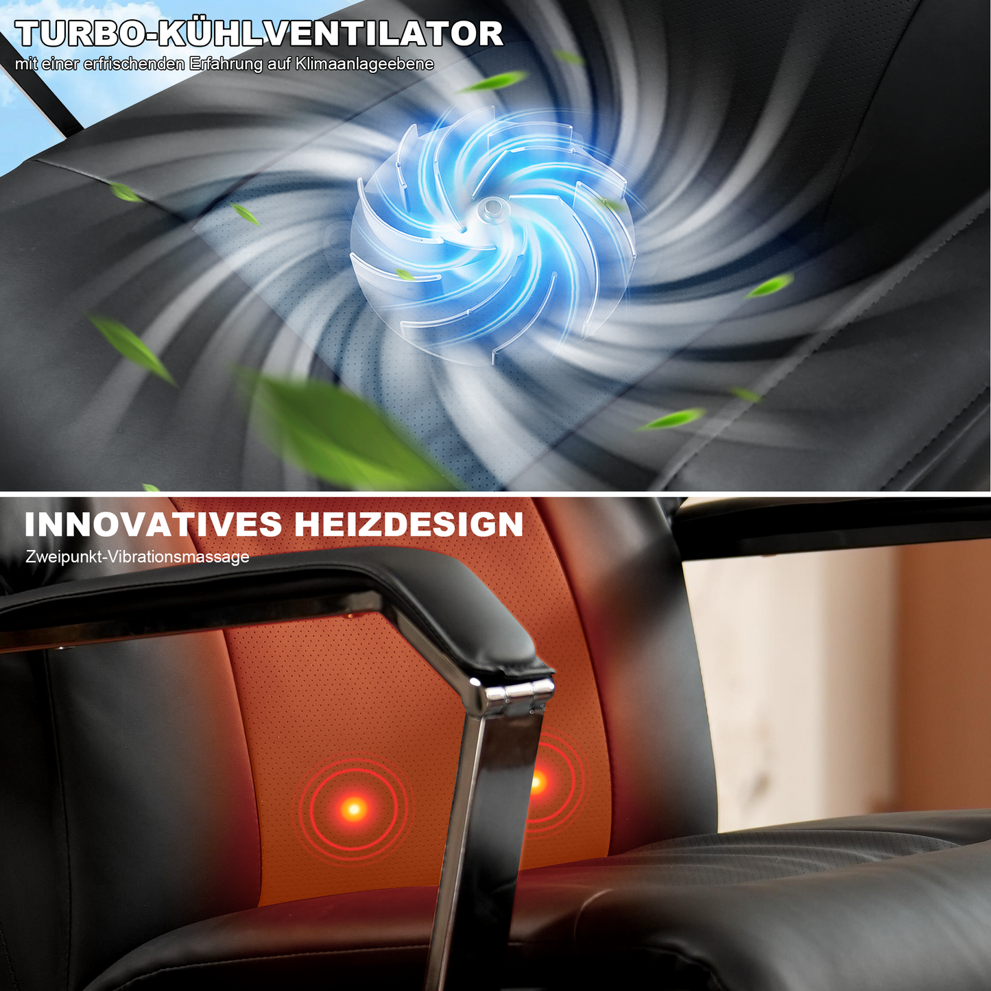 Silla de Oficina Eléctrica Carlo - Sillón Relax Reclinable con Función Masaje