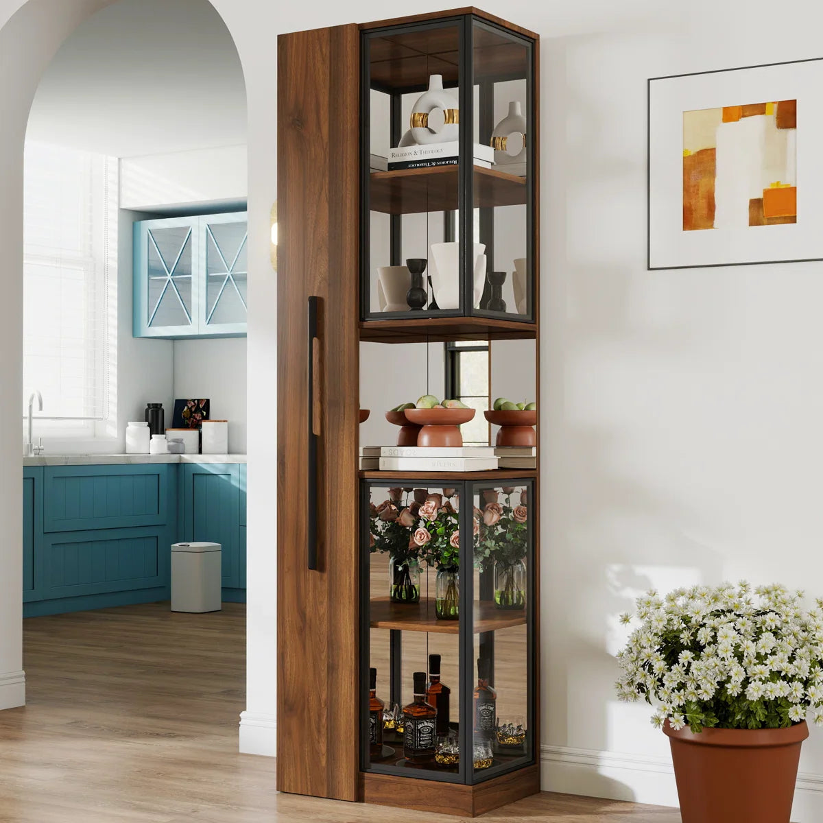 Vitrina de Cristal Jones con Iluminación LED - 178 cm