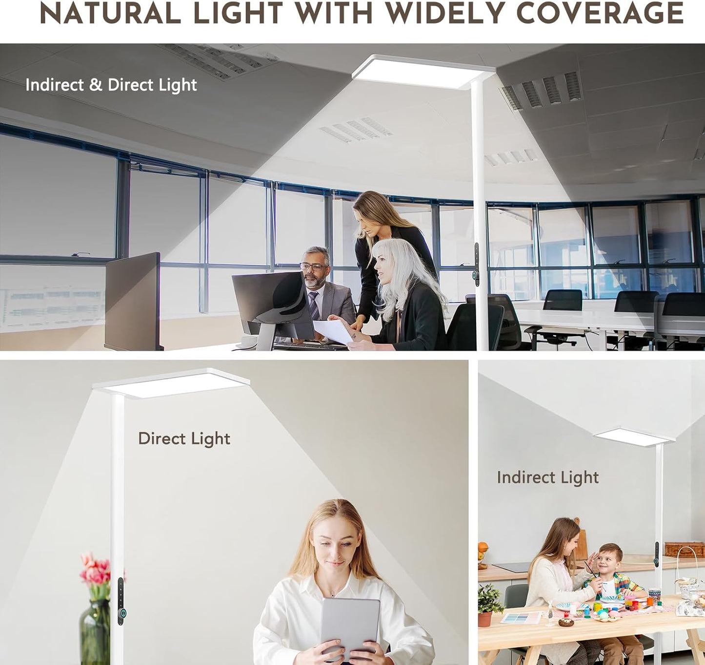 Lámpara de Pie LED 120W con Sensor de Movimiento - Luz de Lectura Gran Alcance 10500 lm, 4000K Blanco Neutro