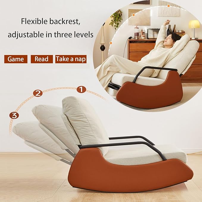 Sillón Mecedora Relax con Función Reclinable - Butaca Mecedora Confort para el Hogar