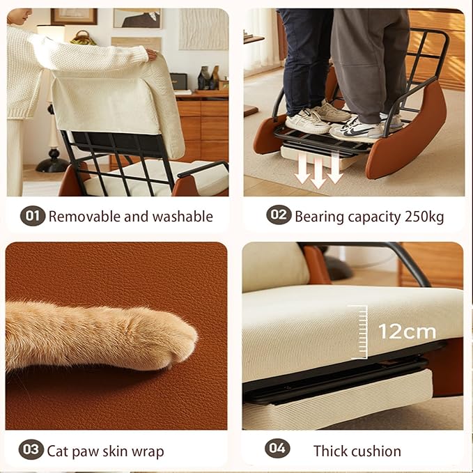 Sillón Mecedora Relax con Función Reclinable - Butaca Mecedora Confort para el Hogar