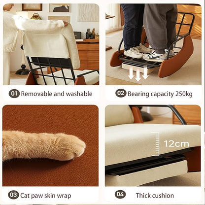 Sillón Mecedora Relax con Función Reclinable - Butaca Mecedora Confort para el Hogar