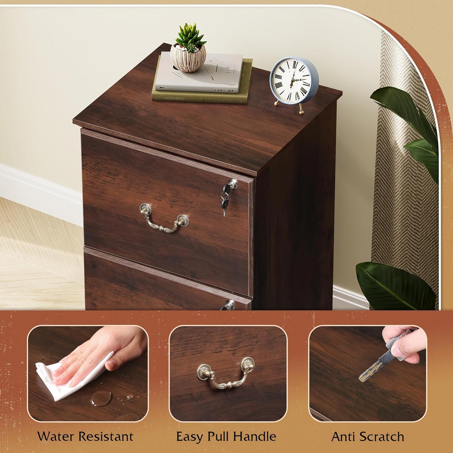 Cajonera de Oficina Mason con 2 Cajones y Ruedas