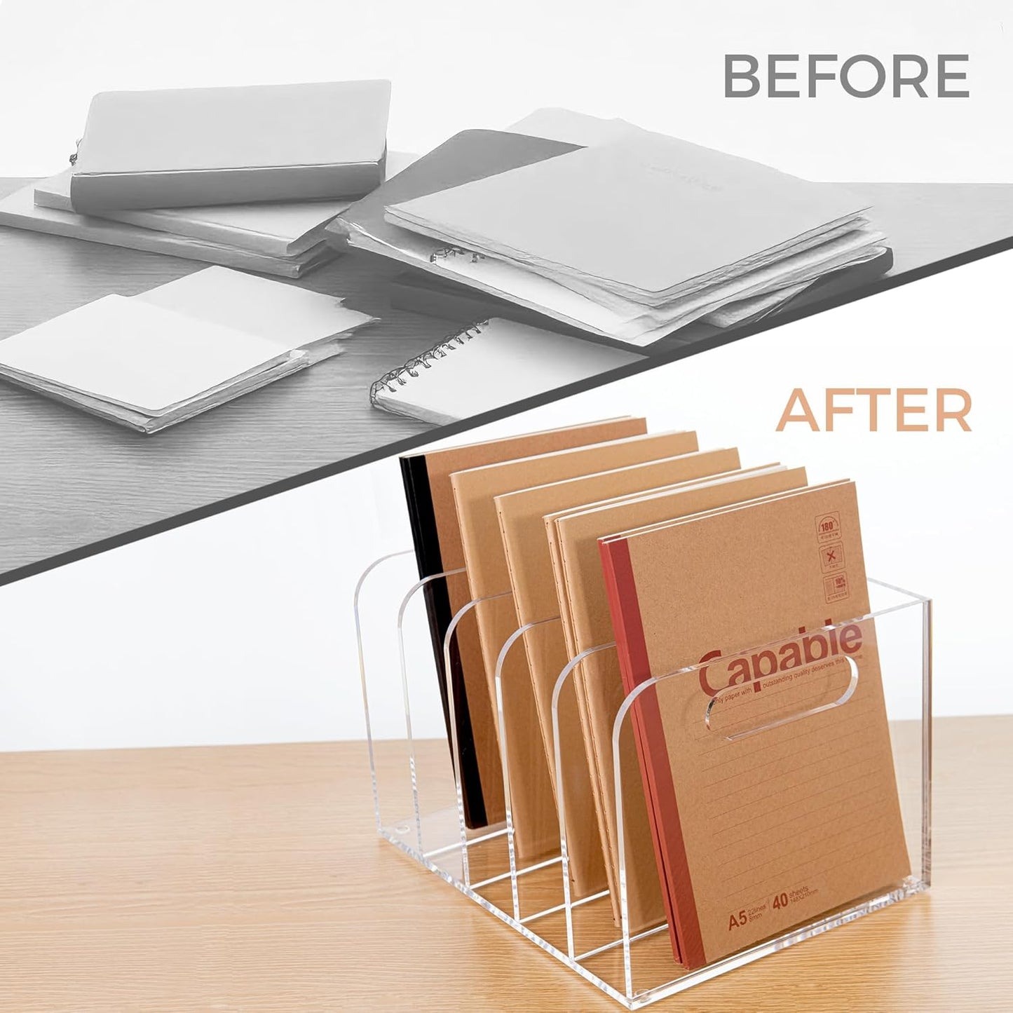 Revistero de Acrílico Magnus - Soporte Transparente para Revistas y Catálogos