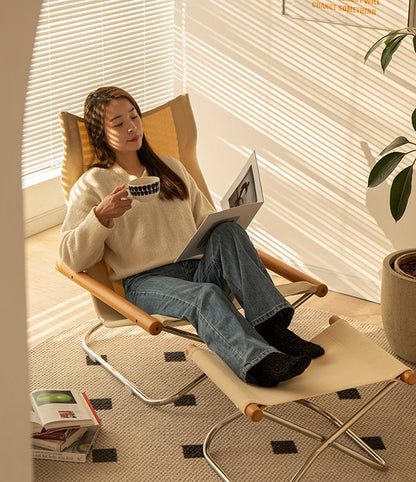 Sillón Plegable Nychair X de Tela y Madera de Haya - Diseño Japonés Lounge