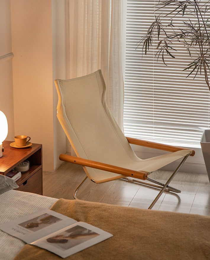 Sillón Plegable Nychair X de Tela y Madera de Haya - Diseño Japonés Lounge