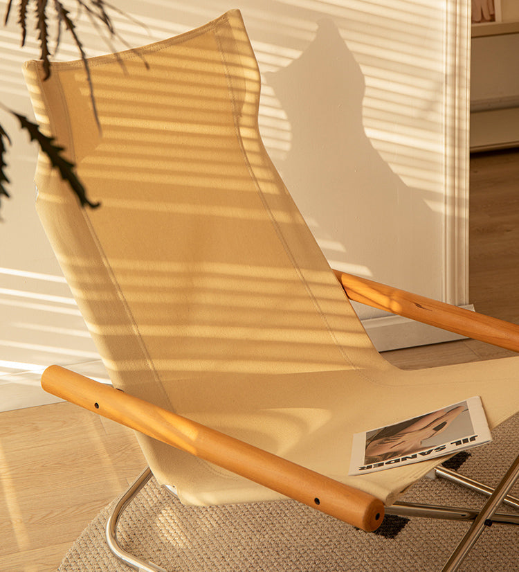 Sillón Plegable Nychair X de Tela y Madera de Haya - Diseño Japonés Lounge