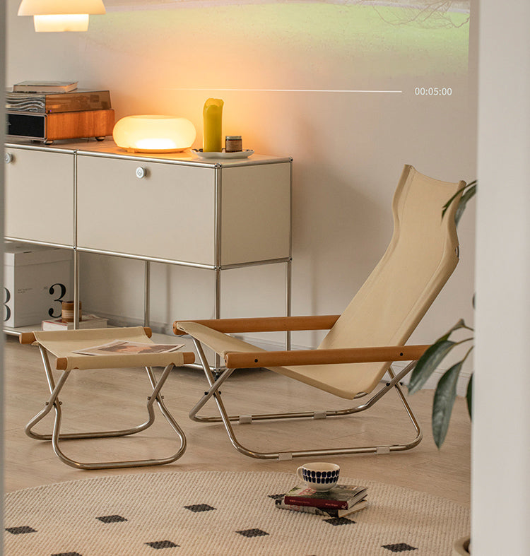 Sillón Plegable Nychair X de Tela y Madera de Haya - Diseño Japonés Lounge