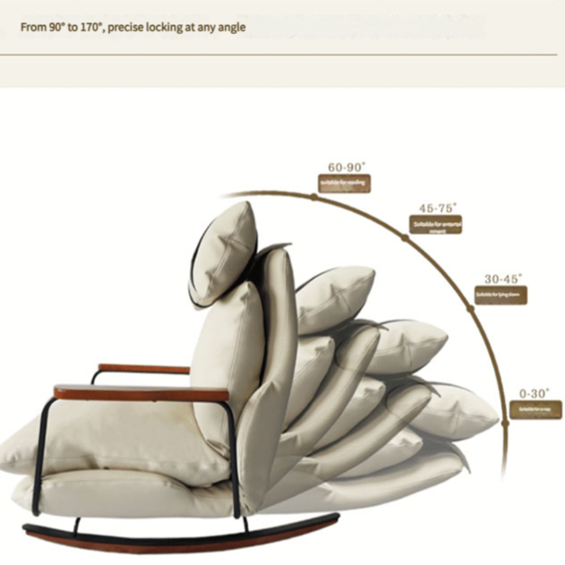 Mecedora Retro de Piel Estilo Francés - Sillón Balancín Vintage de Cuero