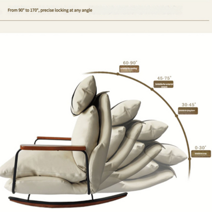 Mecedora Retro de Piel Estilo Francés - Sillón Balancín Vintage de Cuero