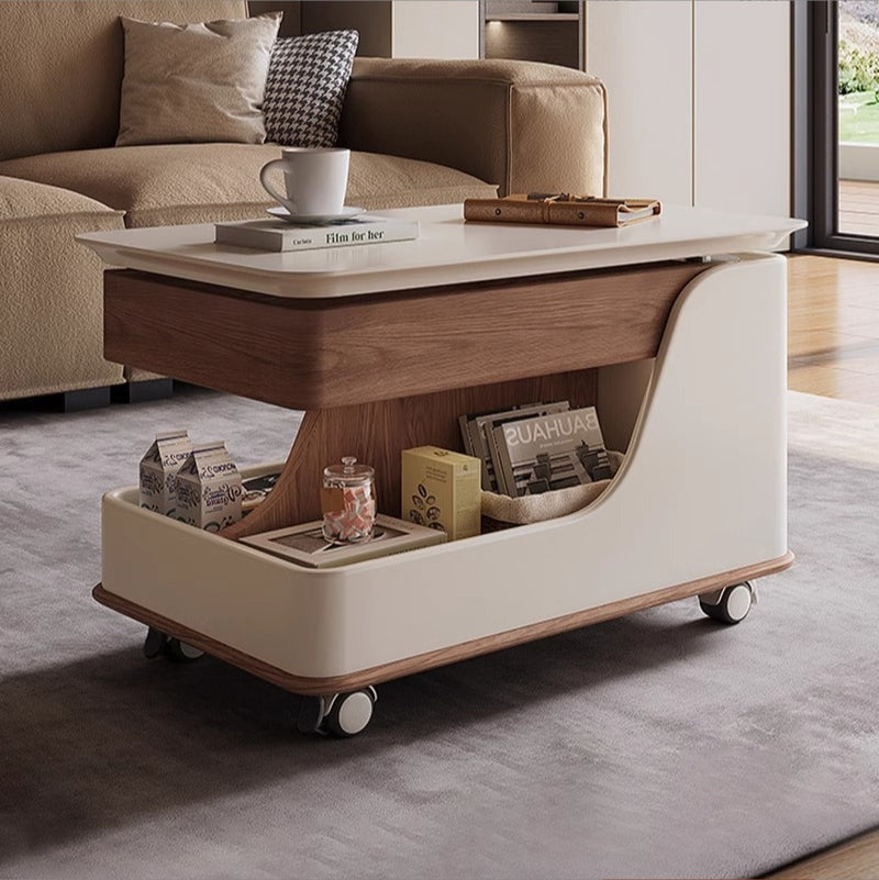 Mesa de Centro Móvil ROYA - Mesa Auxiliar con Ruedas y Diseño Moderno