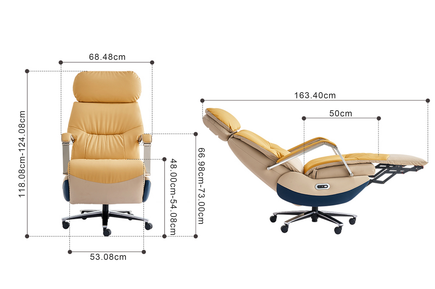 Silla de Oficina Eléctrica Carlo - Sillón Relax Reclinable con Función Masaje