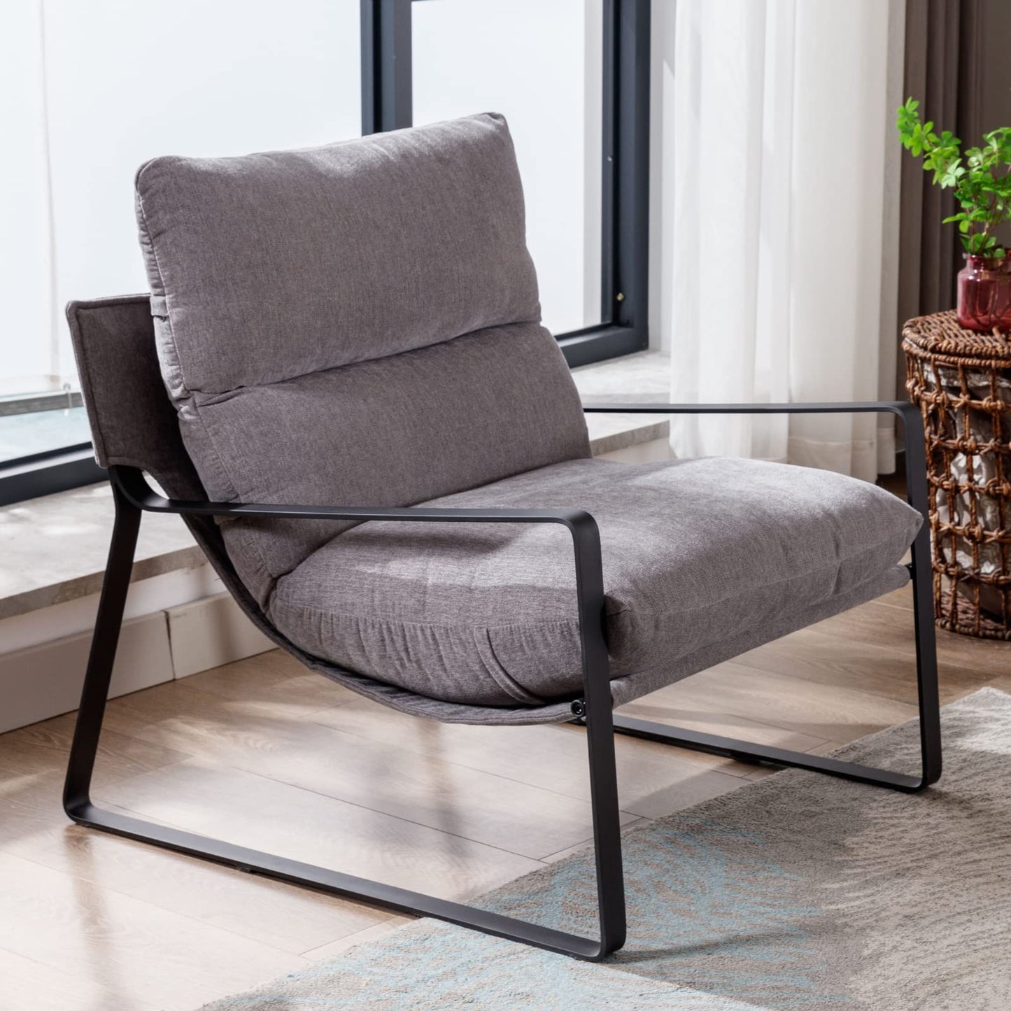 Sillón de Acento Moderno con Cojín Extra Acolchado - Butaca Elegante para Salón