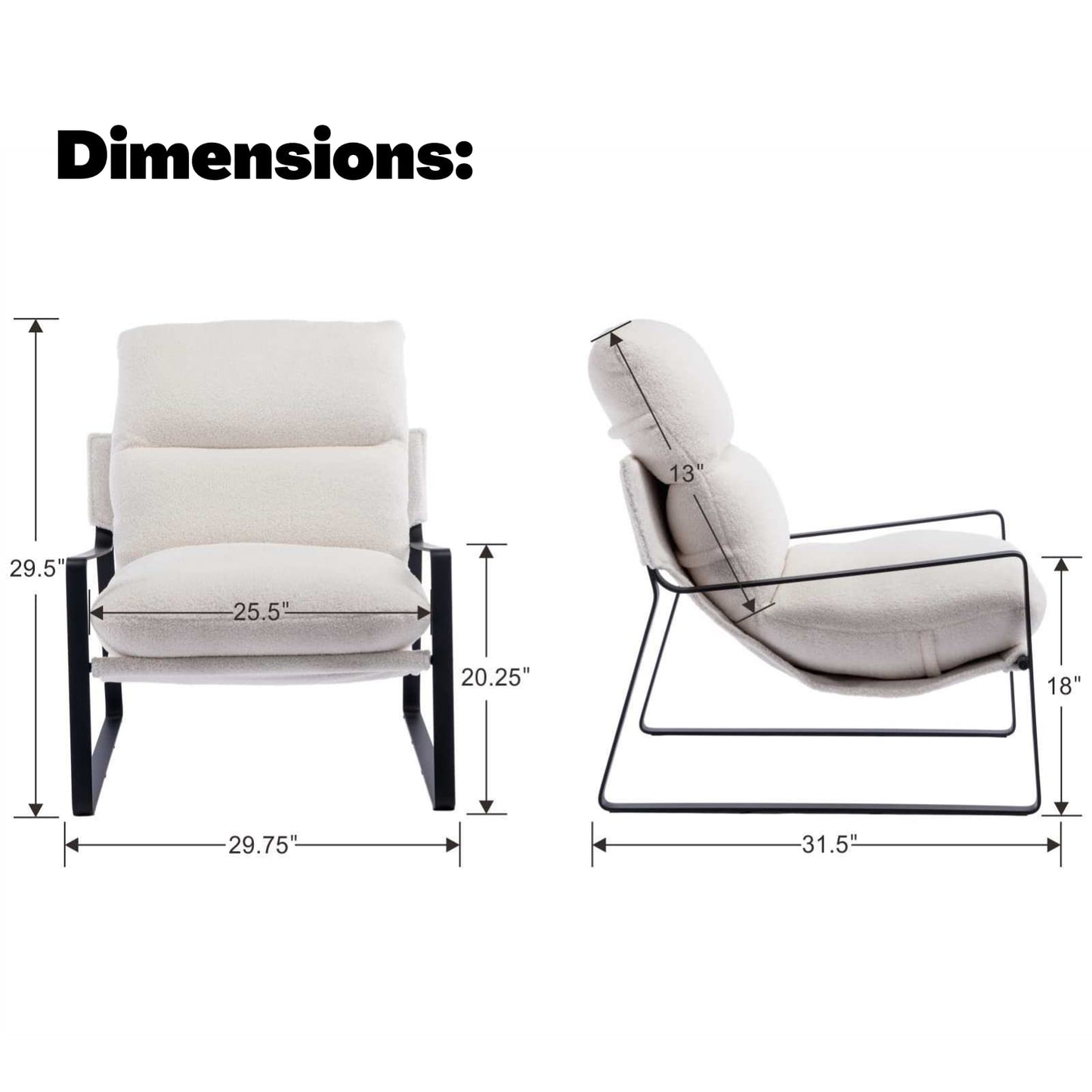 Sillón de Acento Moderno con Cojín Extra Acolchado - Butaca Elegante para Salón