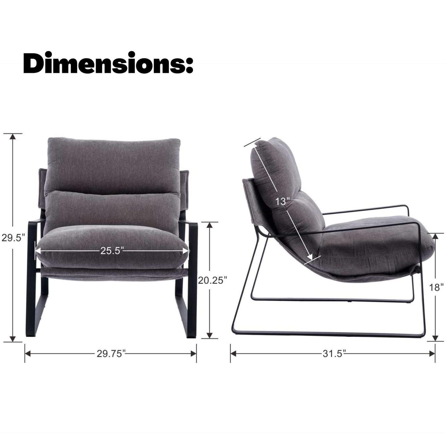Sillón de Acento Moderno con Cojín Extra Acolchado - Butaca Elegante para Salón