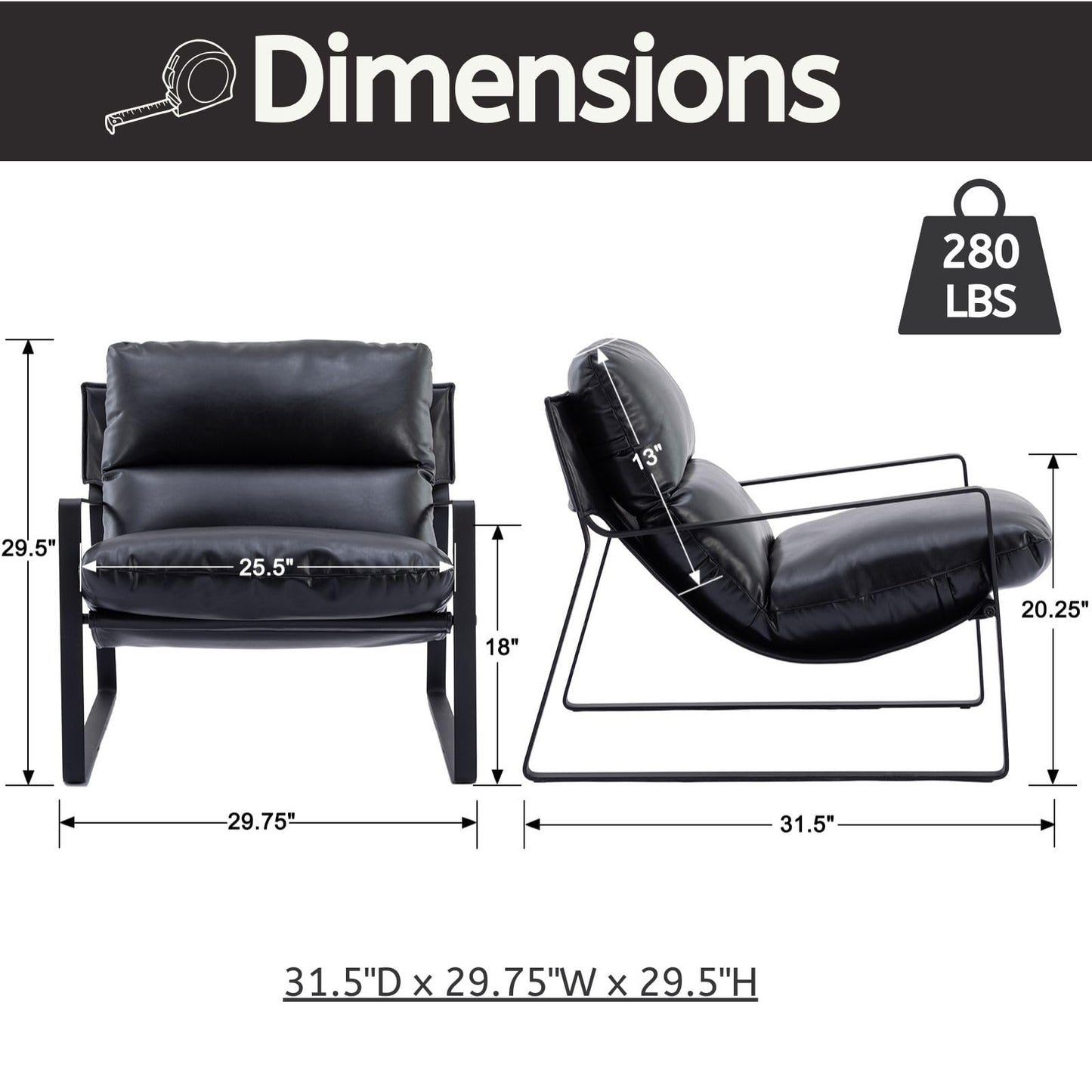 Sillón de Acento Moderno con Cojín Extra Acolchado - Butaca Elegante para Salón