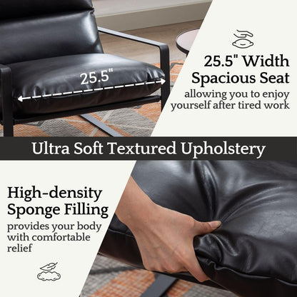 Sillón de Acento Moderno con Cojín Extra Acolchado - Butaca Elegante para Salón