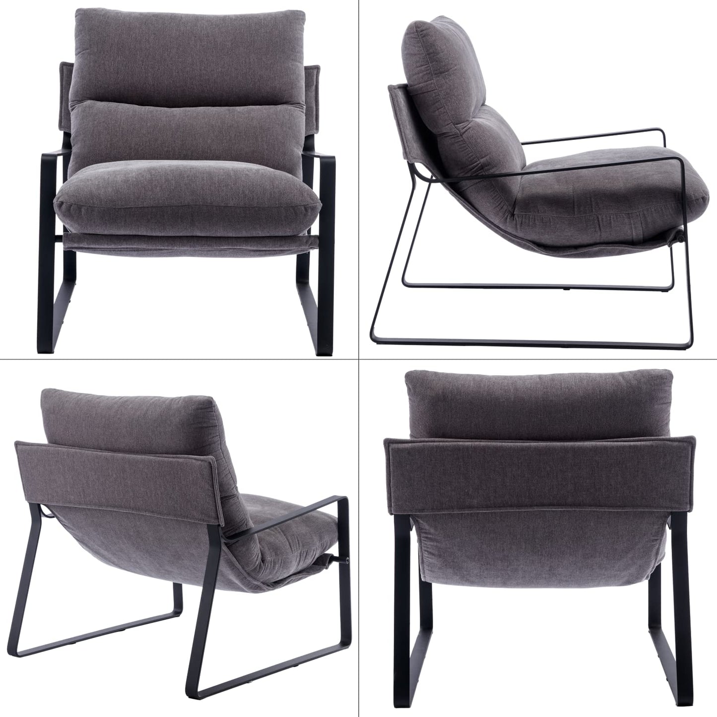 Sillón de Acento Moderno con Cojín Extra Acolchado - Butaca Elegante para Salón