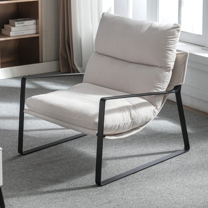 Sillón de Acento Moderno con Cojín Extra Acolchado - Butaca Elegante para Salón