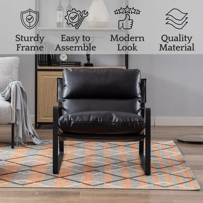 Sillón de Acento Moderno con Cojín Extra Acolchado - Butaca Elegante para Salón