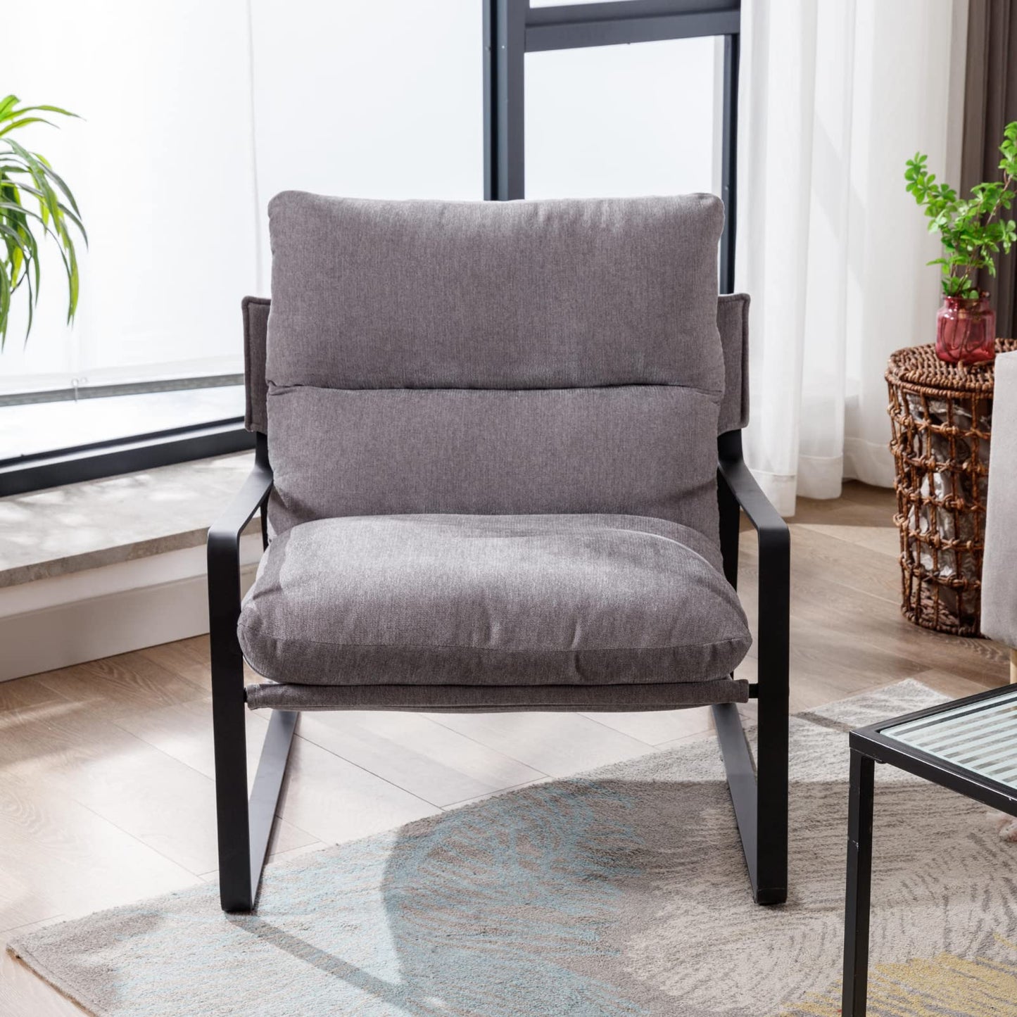 Sillón de Acento Moderno con Cojín Extra Acolchado - Butaca Elegante para Salón