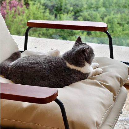 Mecedora Retro de Piel Estilo Francés - Sillón Balancín Vintage de Cuero
