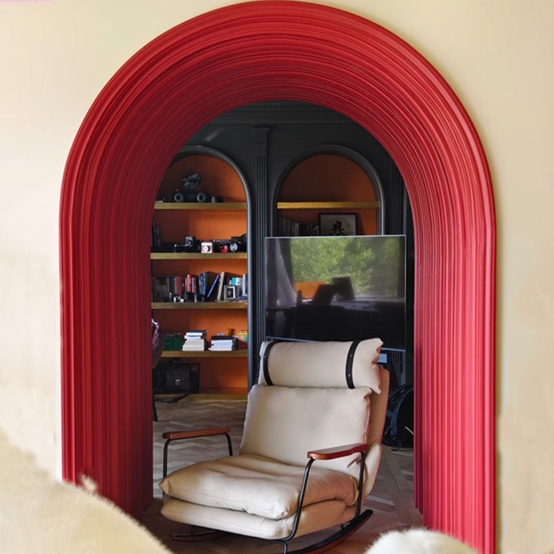Mecedora Retro de Piel Estilo Francés - Sillón Balancín Vintage de Cuero