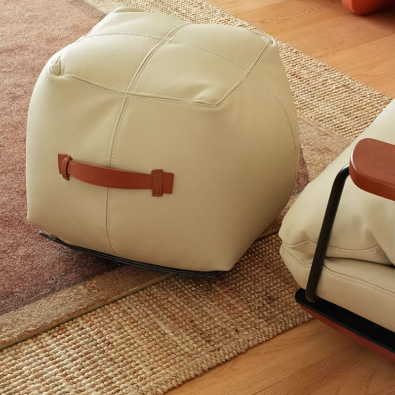 Mecedora Retro de Piel Estilo Francés - Sillón Balancín Vintage de Cuero
