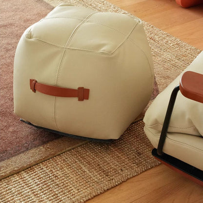 Mecedora Retro de Piel Estilo Francés - Sillón Balancín Vintage de Cuero